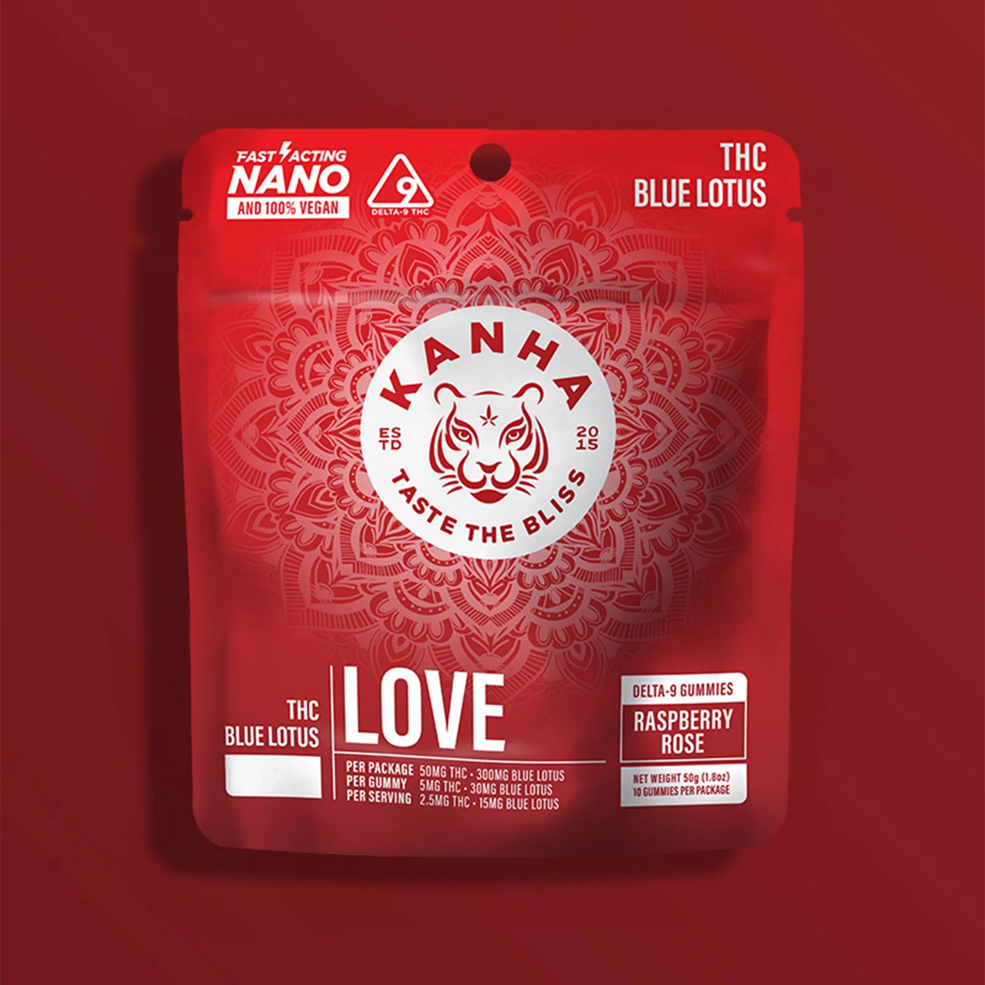 Kanha | Gomitas Love THC 5 mg/pza Blue Lotus 30 mg/pza | 10 piezas