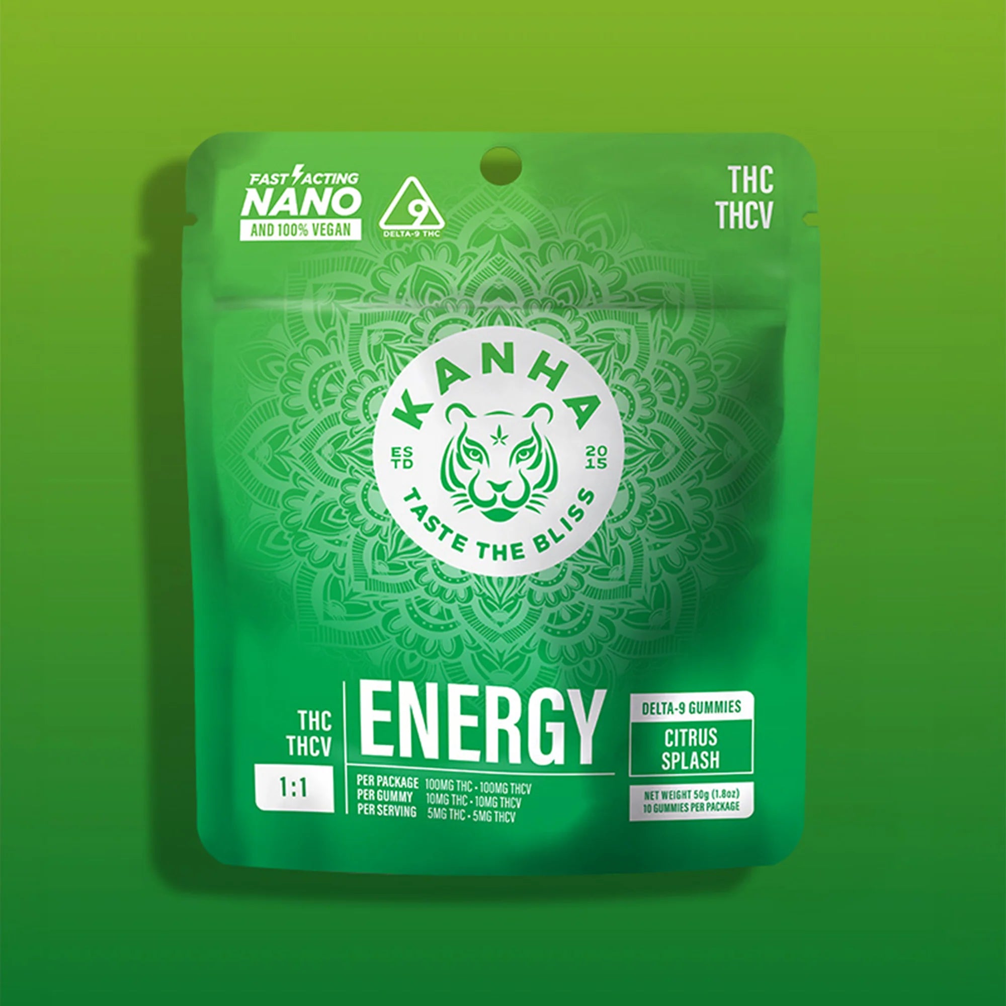 Kanha | Gomitas Energy 1:1 Delta 9 THC 10 mg/pza THCV 10 mg/pza | 10 piezas