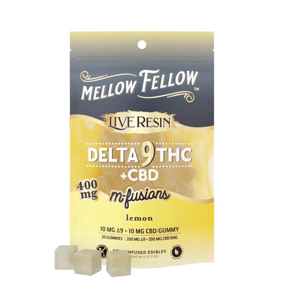 Mellow Fellow | Gomitas Live Resin Delta 9 THC 10 mg/pza + CBD 10 mg/pza | 20 piezas