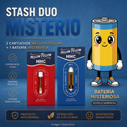 Stash Duo 🍪  | Dos Carts Mellow Fellow de Wax PREMIUM HHC 1000 mg | 1 ml + Batería para Cartucho de Wax 510