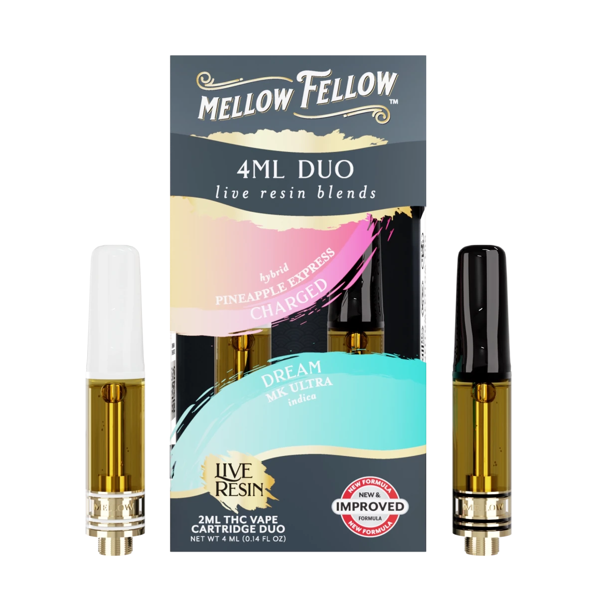 Mellow Fellow Duo | Cartuchos de Wax desechable Charge Blend HHC + HHC-P + THCV + CBD + CBG 2000 mg | 4ml
