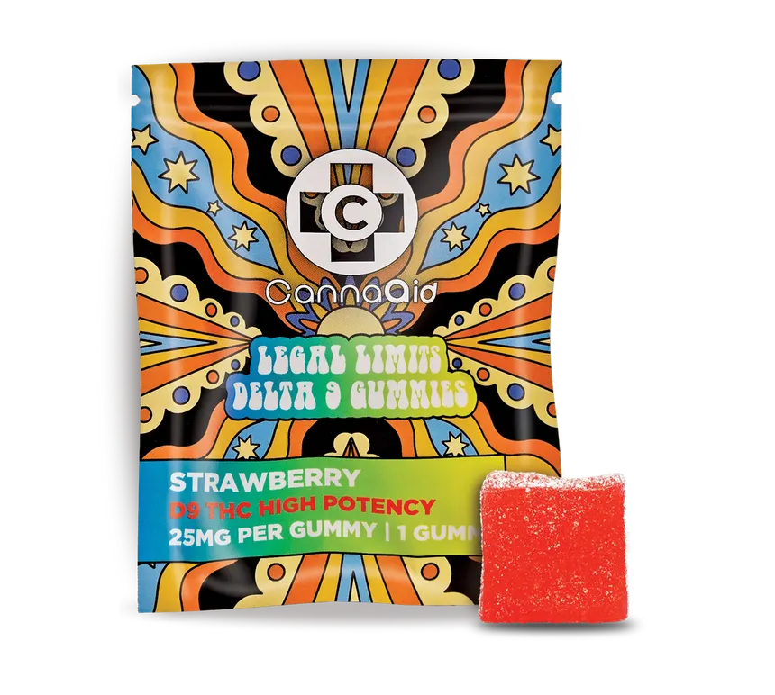 Canna Aid | Gomitas de fresa Delta 9 THC 25 mg/pza | 1 pieza