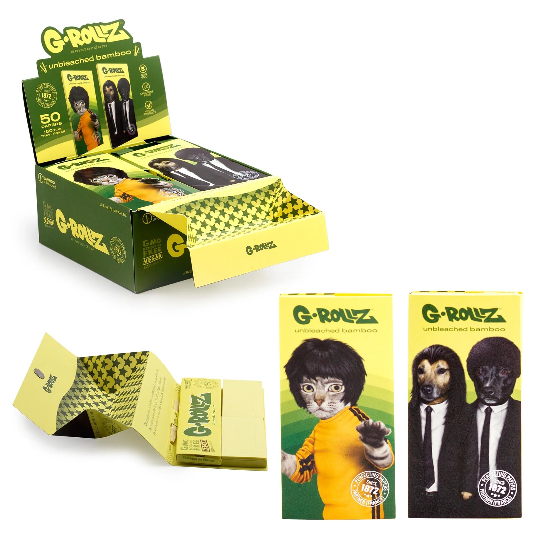 G-Rollz | 50 Kit Papeles + Tips para Rolar King Slim | 1 pieza