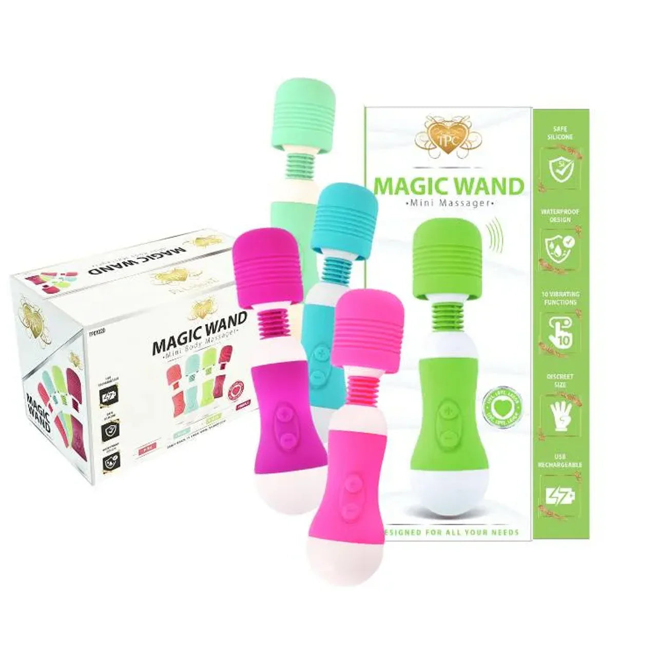 TPC | Mini Vibrador Magic Wand | 1 pieza