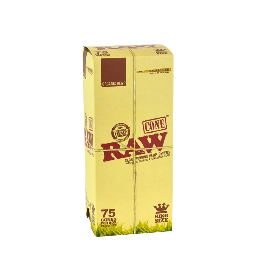 RAW | Hasta 75 Conos Pre Rolados Organic Hemp 1 1/4, King Size | 1 pieza