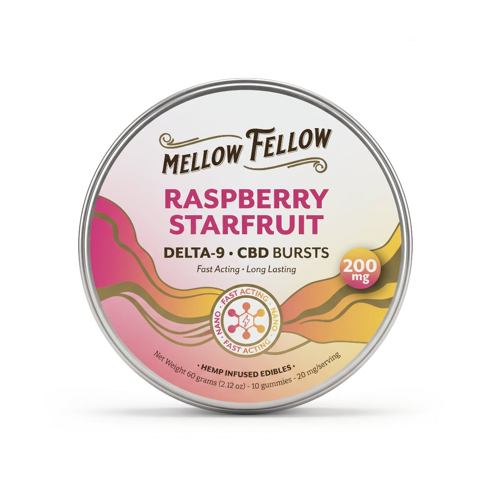 Mellow Fellow | Gomitas Burst Nano 10 mg/pza Delta 9 THC + 10 mg/pza CBD | 10 piezas