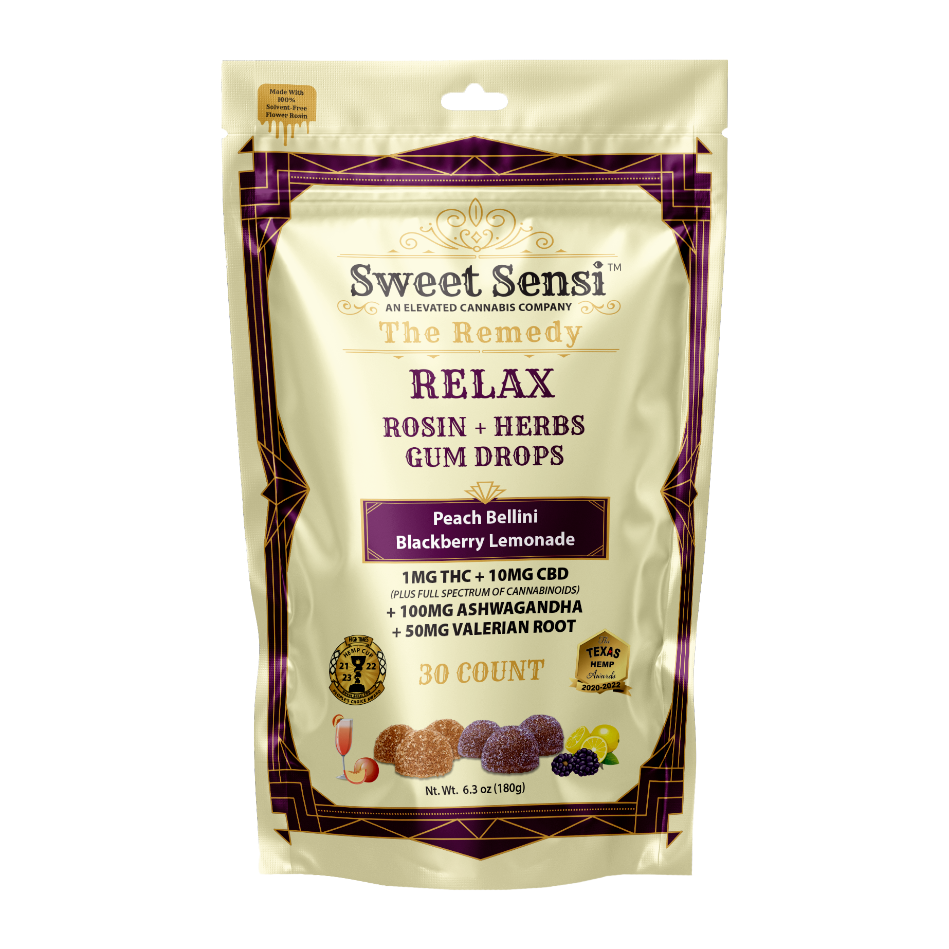 Sweet Sensi | Gomitas Relax CBD 10 mg/pza + Delta 9 THC 1 mg/pza| 10 o 30 piezas