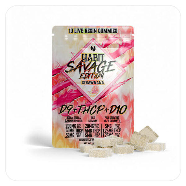 Habit | Gomitas Habit Savage Delta 9 THC 20 mg/pza + THCP 5 mg/pza + Delta 10 THC 5 mg/pza | 10 piezas