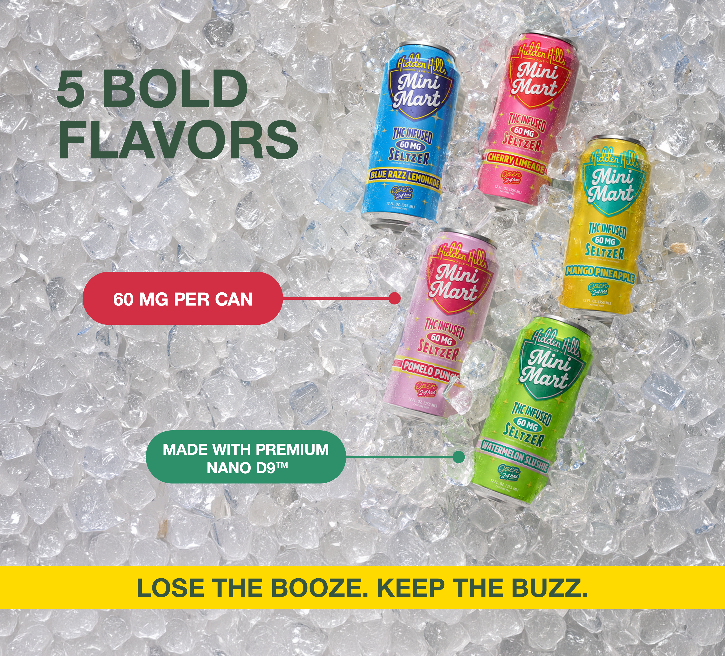 Hidden Hills | Bebida Seltzer Mini Mart Delta 9 THC 60 mg/pza 355 ml | 1 pieza
