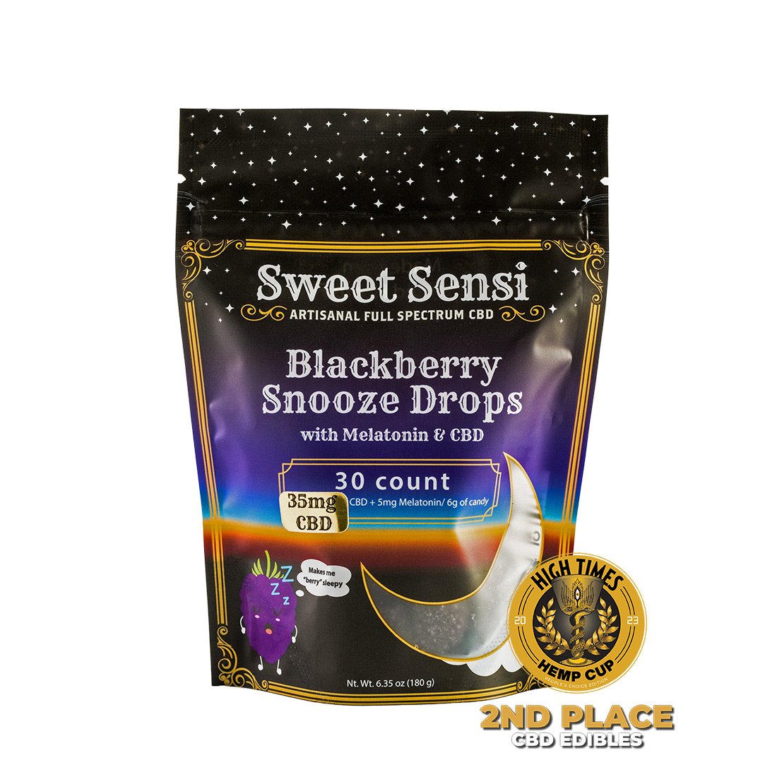 Sweet Sensi | Blackberry Snooze Drops CBD 35 mg/pza + Melatonina 5 mg/pza  | 30 piezas