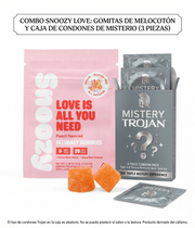 Combo Snoozy Love & Trojan | Una Caja de Condones Trojan 3 pzas + 1 Paquerte de Snoozy Love 2 pzas