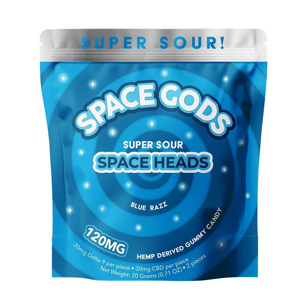 Space Gods | Super Sour Gomitas Delta 9 THC 30 mg/pza + CBD 30 mg/pza | 2 o 15 piezas