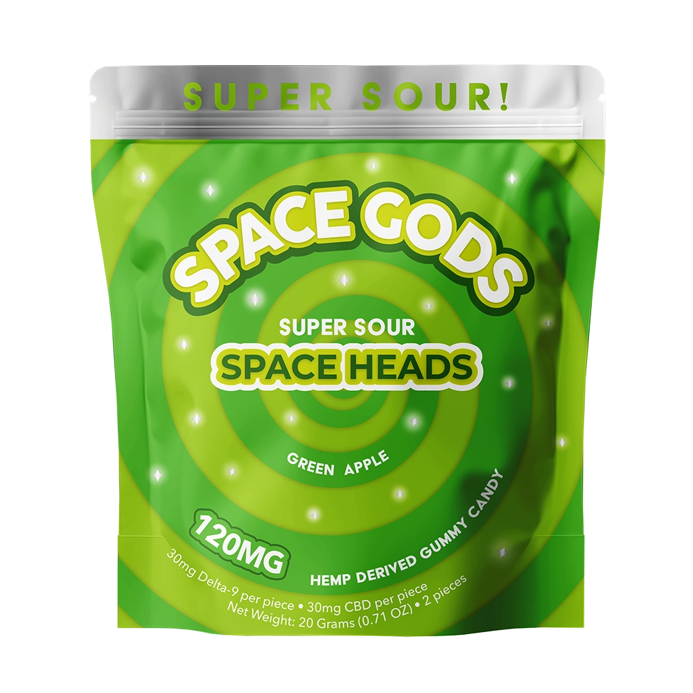 Space Gods | Super Sour Gomitas Delta 9 THC 30 mg/pza + CBD 30 mg/pza | 2 o 15 piezas