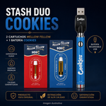Stash Duo Cookies 🍪  | Dos Carts Mellow Fellow de Wax PREMIUM HHC 1000 mg  | 1 ml + Batería Cookies Ajustable para Cartucho de Wax 900 mAh