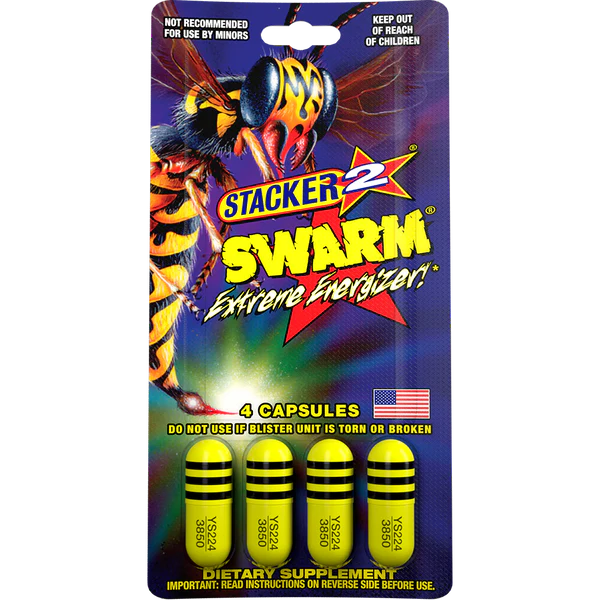 Stacker2 | Swarm extreme energizer cafeína 300 mg/pza | 4 pieza