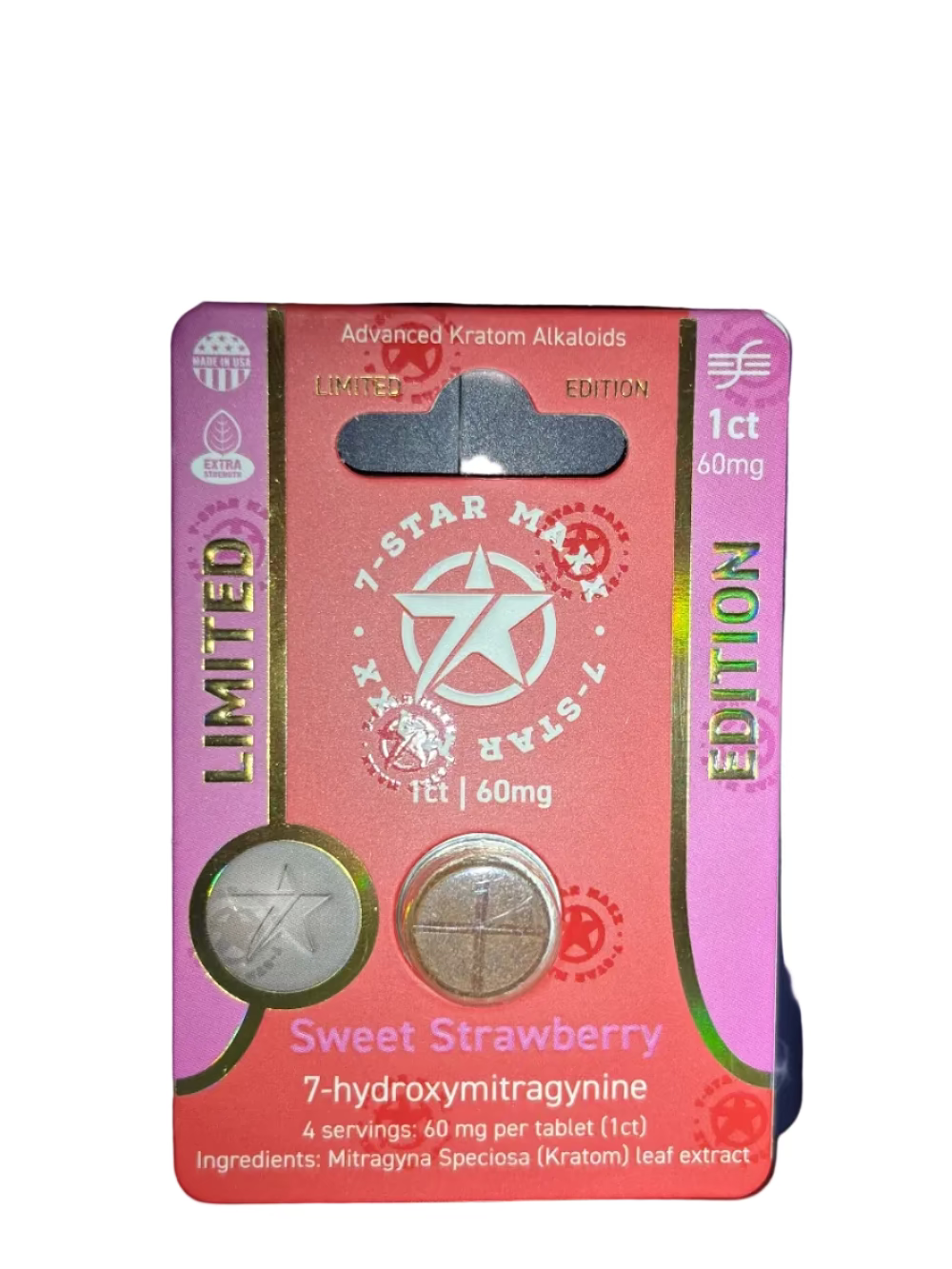 7 Star Maxx | Tableta 7-Hidroximitraginina 60 mg/pza | 1 piezas