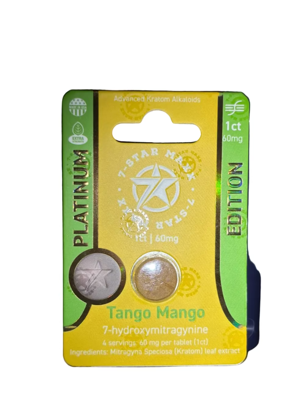 7 Star Maxx | Tableta 7-Hidroximitraginina 60 mg/pza | 1 piezas
