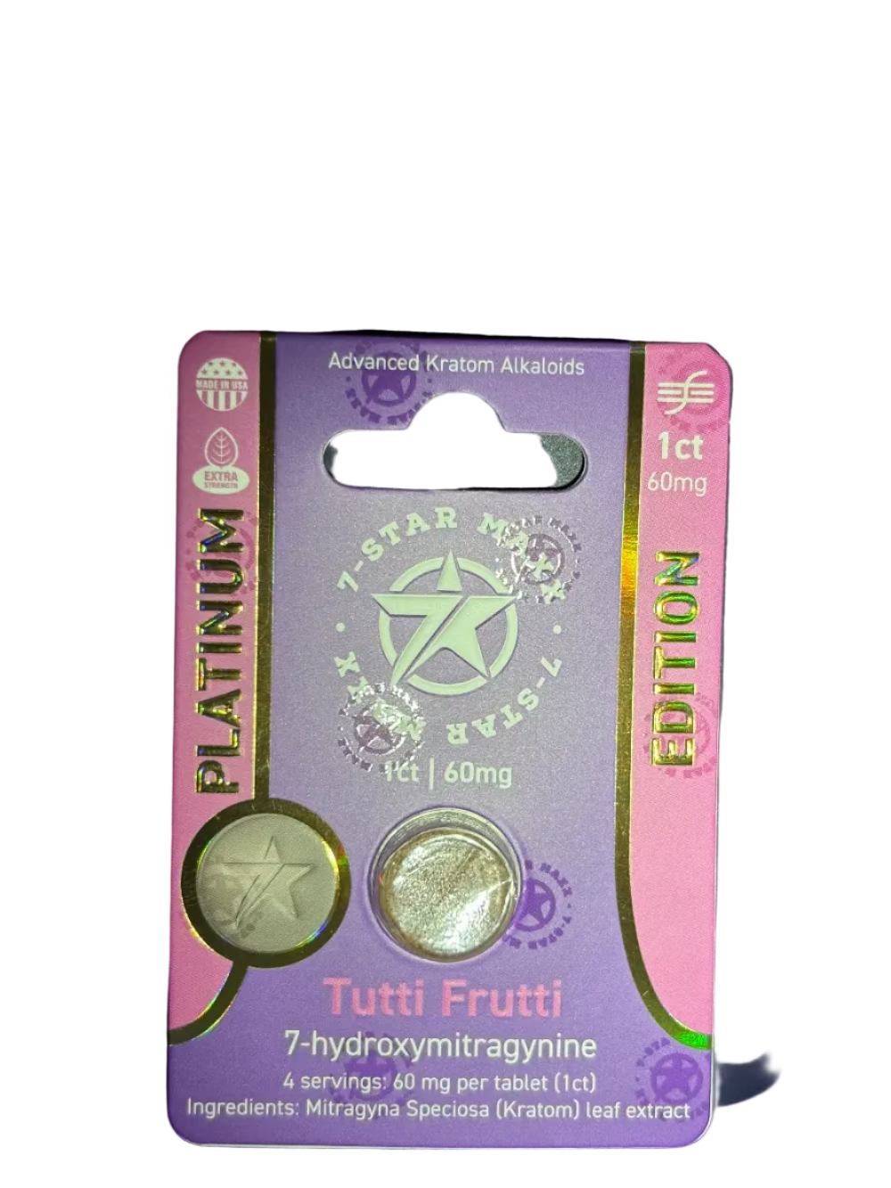 7 Star Maxx | Tableta 7-Hidroximitraginina 60 mg/pza | 1 piezas