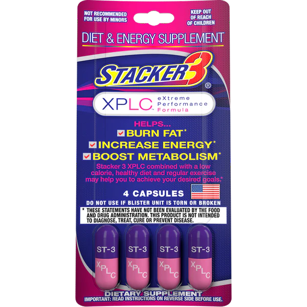 Stacker3 | XPLC capsulas energéticas cafeína 200 mg/pza | 4 pieza