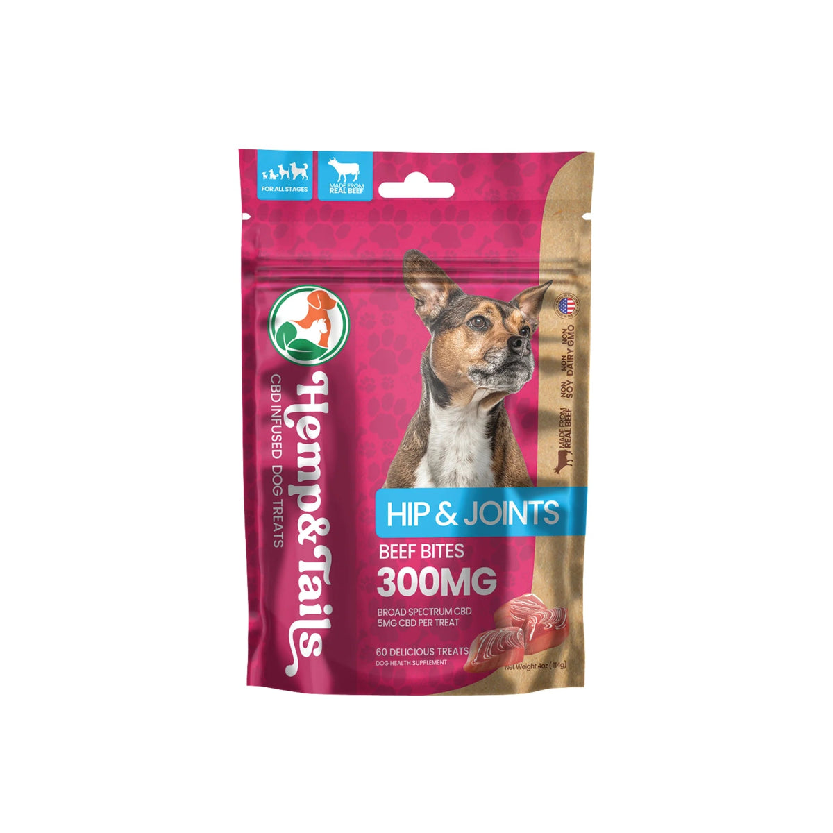 Hemp & Tails | Premios para perro CBD 5 mg/pza | 60 piezas