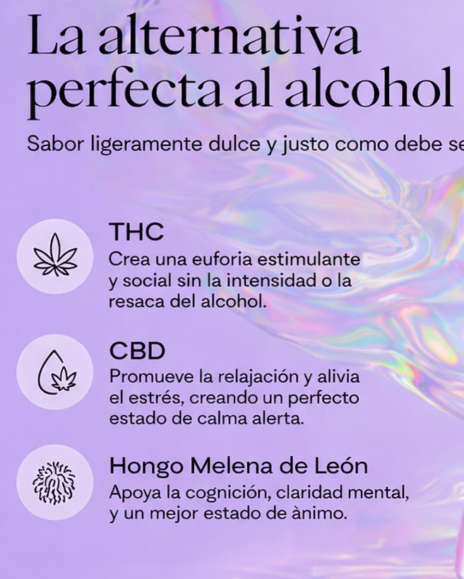 Brez | Bebida | THC 5 mg/pza + CBD 10 mg/pza + Melena de León | 355 ml | 1 pieza