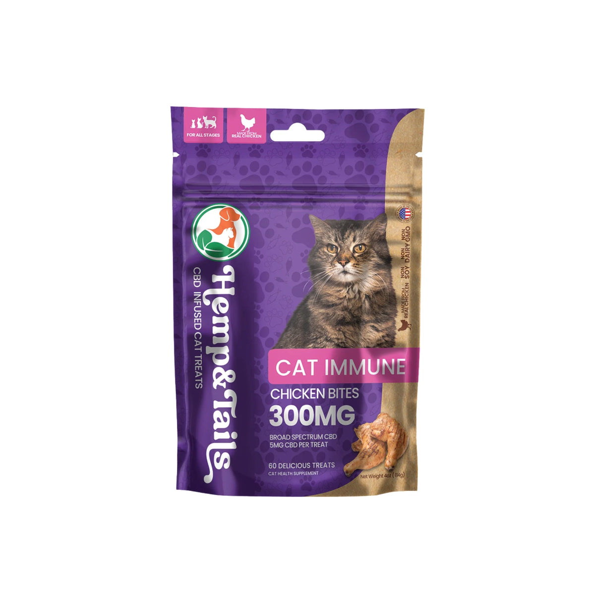 Hemp & Tails | Premios para gato CBD 5 mg/pza | 60 piezas