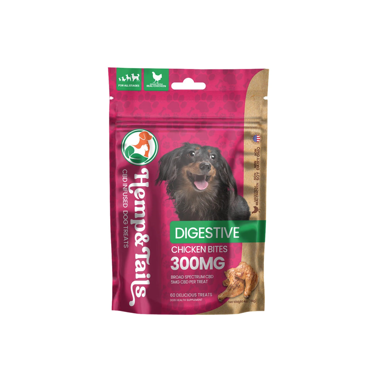 Hemp & Tails | Premios para perro CBD 5 mg/pza | 60 piezas