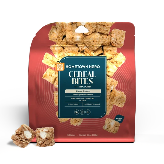 Hometown Hero | Cereal Bites Delta 9 THC 20 mg/pza + CBD 20 mg | 1 pieza