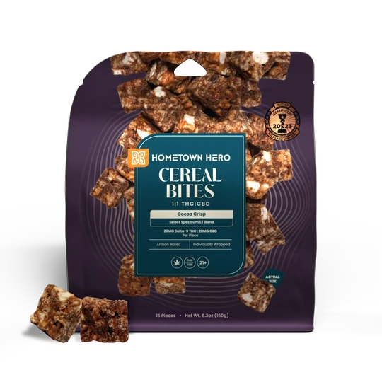 Hometown Hero | Cereal Bites Delta 9 THC 20 mg/pza + CBD 20 mg | 1 pieza