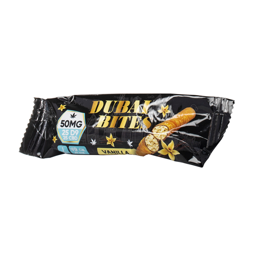 Crispy Blunts | Dubai Bites Galletas Delta 9 THC 25 mg/pza + CBD 25 mg/pza | 1 pieza