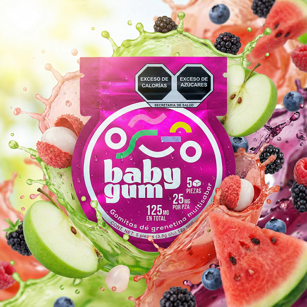 Dongum | Gomita Baby Gum Delta 8 THC 25 mg/pza | 5 piezas