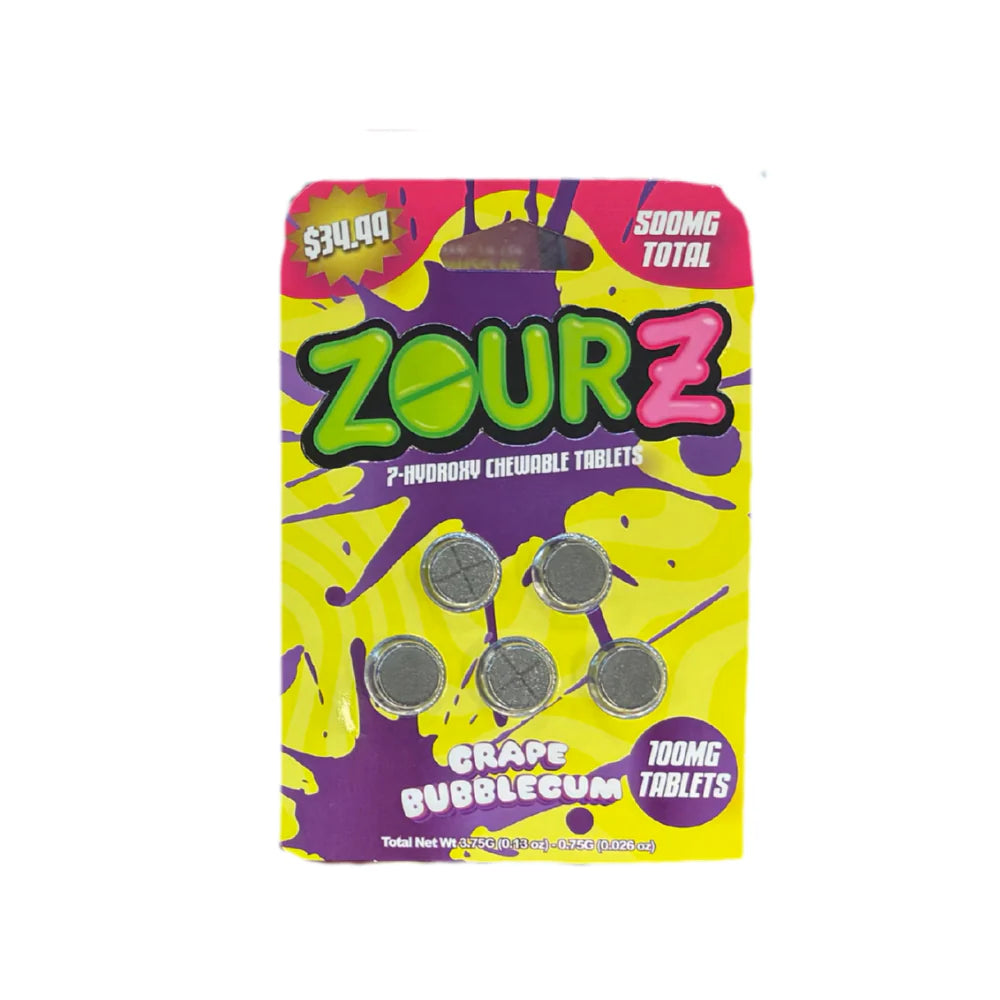 ZOURZ | Tabletas Masticables 7-Hidroximitraginina 100 mg/pza | 5 piezas