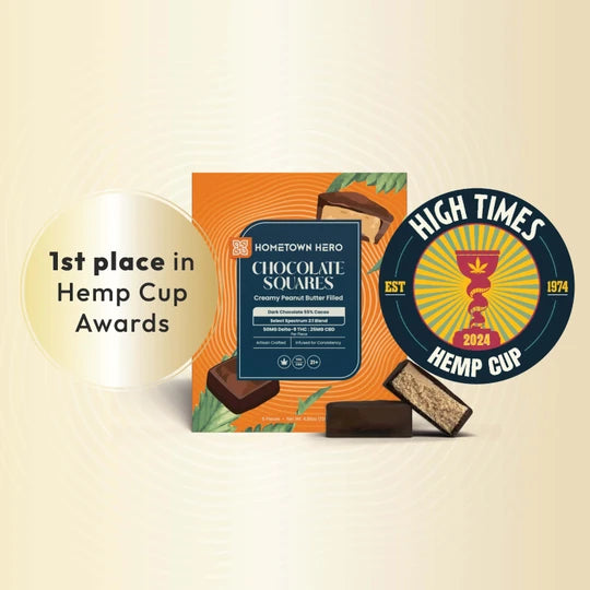 Hometown Hero | Cubito de Chocolate Delta 9 THC 50 mg/pza + CBD 25 mg | 1 pieza