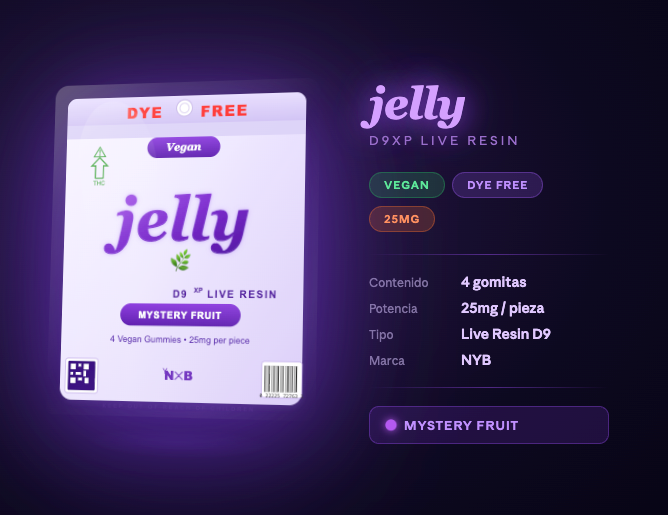Jelly | Gomitas Jelly Mistery Fruit Delta 9 THC 25 mg/pza | 4 piezas