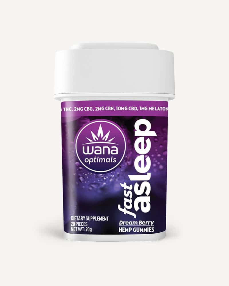 Wana | Gomitas Fast Asleep THC 2 mg/pza + CBD 10 mg/pza | 10 piezas