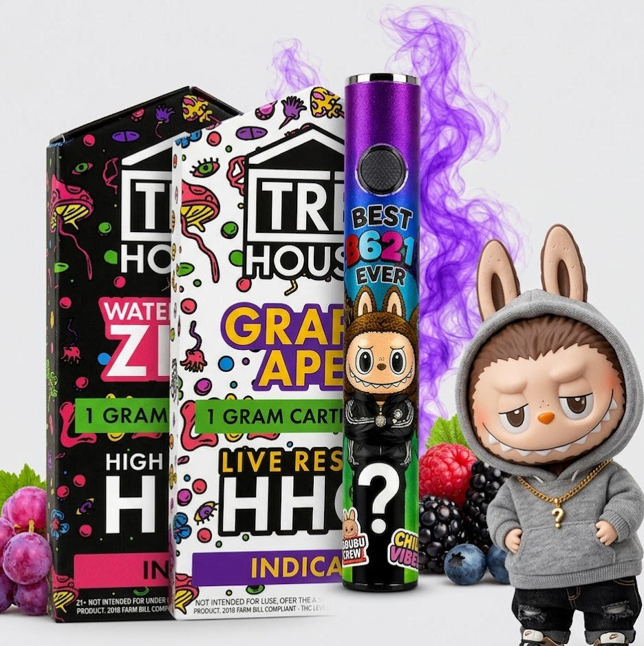 Combo Labubu | Dos Carts Tre House Cartucho de Wax Desechable HHC 1000 mg | 1 ml + Batería Labubu Smart para Cartucho de Wax 650 mAh