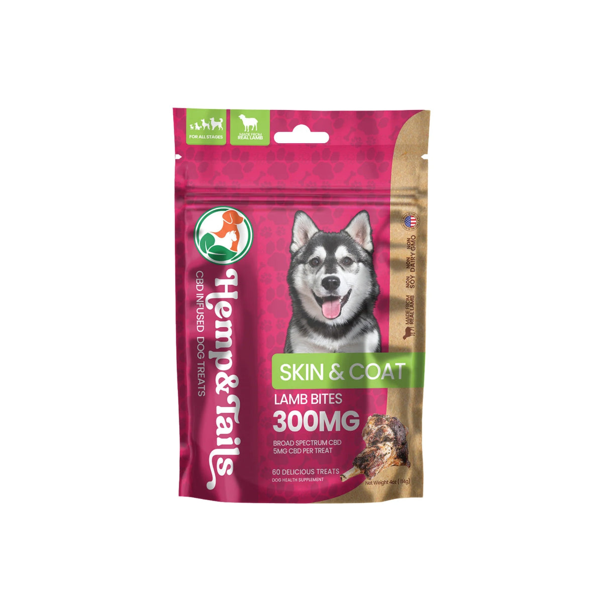Hemp & Tails | Premios para perro CBD 5 mg/pza | 60 piezas