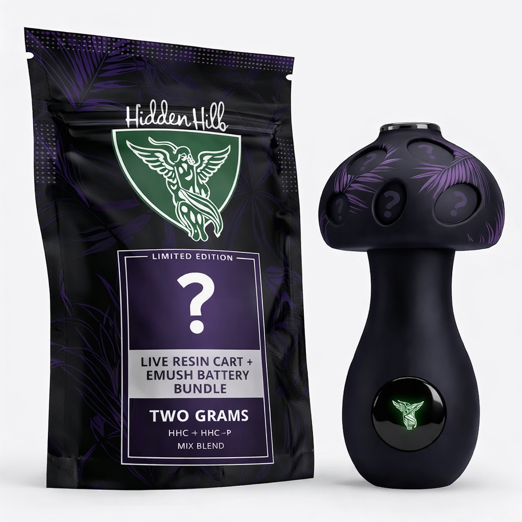 Mystery Smoke Kit | Emush Bateria para Cartucho de Wax 510 + Hidden Hills Cartucho de Wax HHC + HHC-P 2g