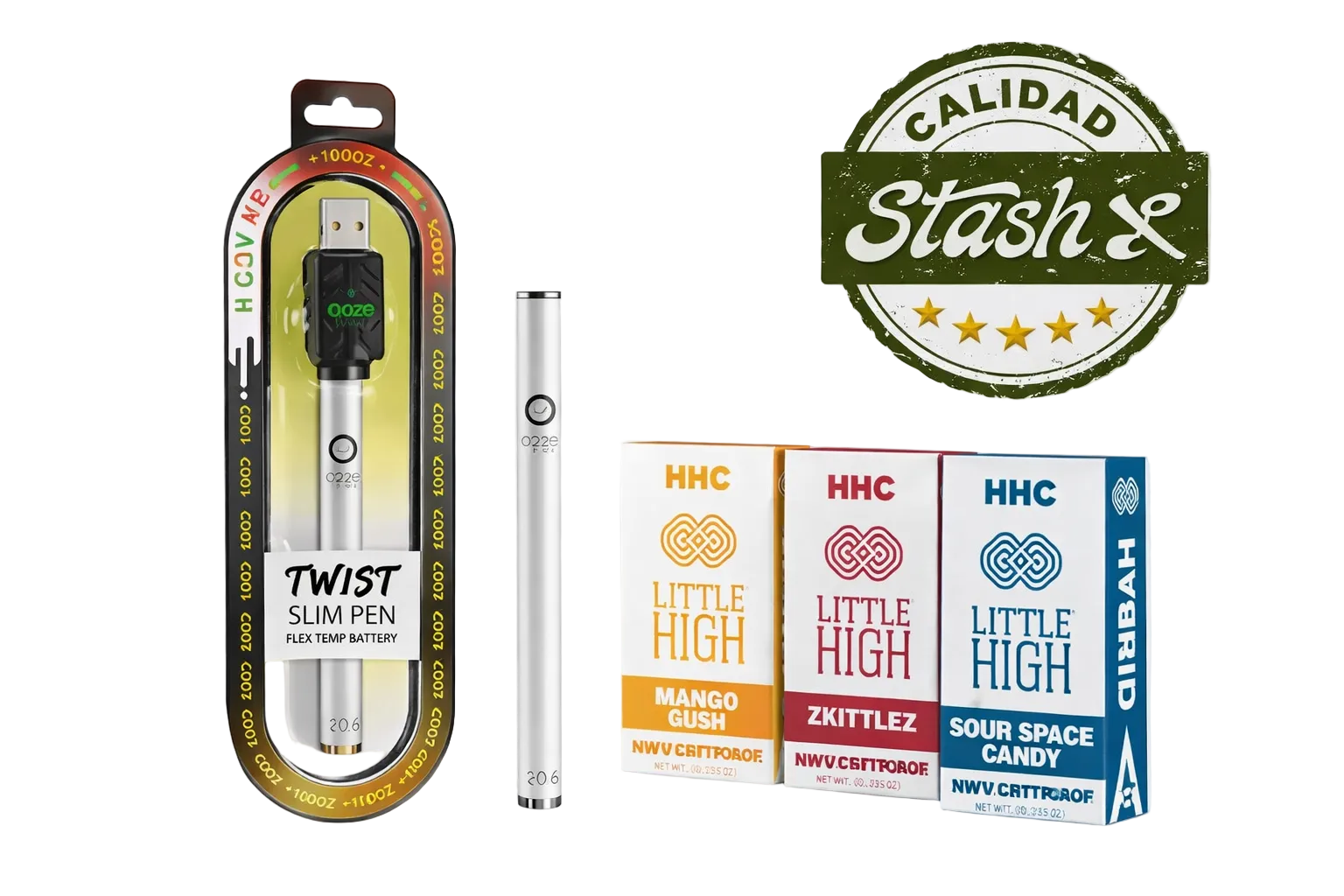 Combo High Voltage | Little High Cartucho Desechable HHC 1000 mg (1 ml) + Bateria Universal