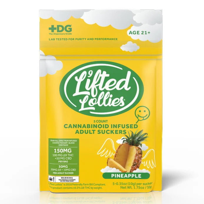 Lifted Lollies | Paleta de caramelo Delta 9 THC 20 mg/pza + 10 mg CBD E. Completo | 1 o 5 piezas