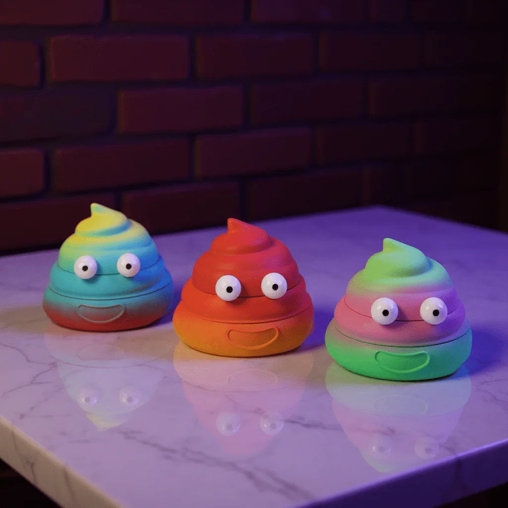 Grinders | Assorted Grinder Poop Design Metálico 50mm - 3 partes| 1 pieza