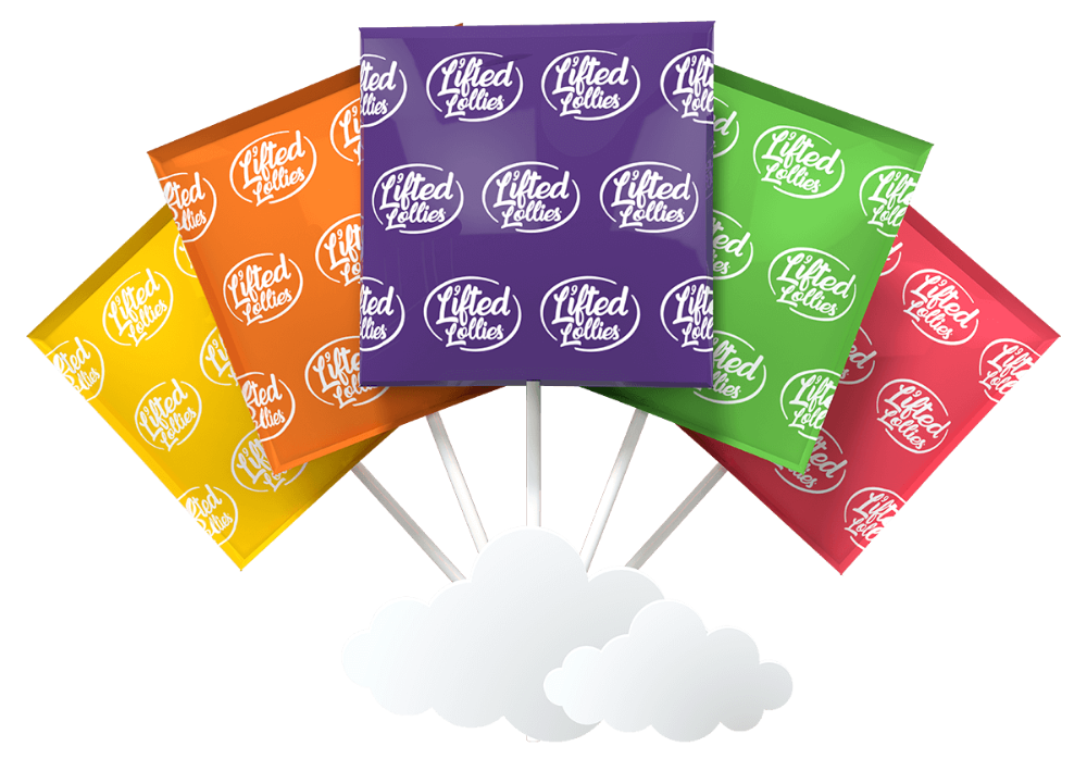 Lifted Lollies |Paleta de caramelo Delta 9 THC 20 mg/pza + 10 mg CBD Full Espectrum | 1 pieza o 5 piezas