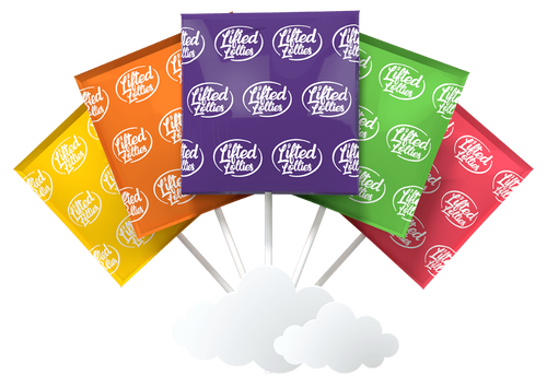 Lifted Lollies |Paleta de caramelo Delta 9 THC 20 mg/pza + 10 mg CBD Full Espectrum | 1 pieza o 5 piezas