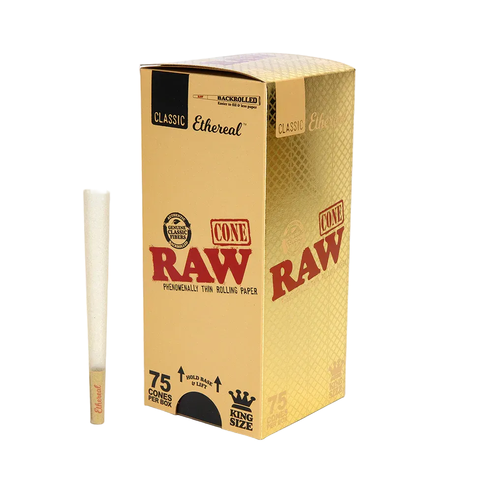 RAW | Hasta 75 Conos Pre Rolados Ethereal 1 1/4, King Size | 1 pieza