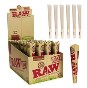 RAW | Hasta 75 Conos Pre Rolados Organic Hemp 1 1/4, King Size | 1 pieza