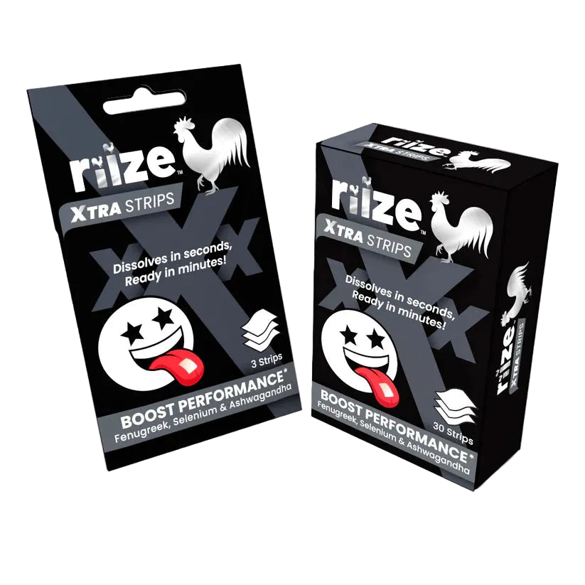 Riize | Love Xtra Strips de mejora sexual Fenugreek + Ashwaganda | 1 o 3  piezas