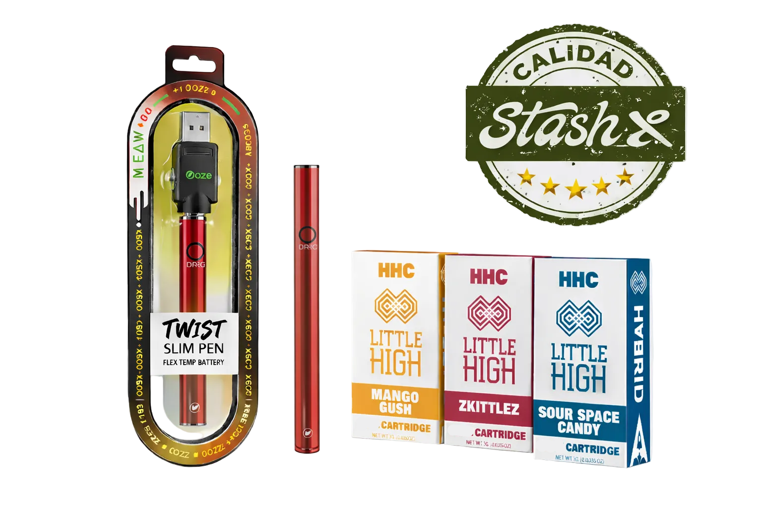Combo High Voltage | Little High Cartucho Desechable HHC 1000 mg (1 ml) + Bateria Universal