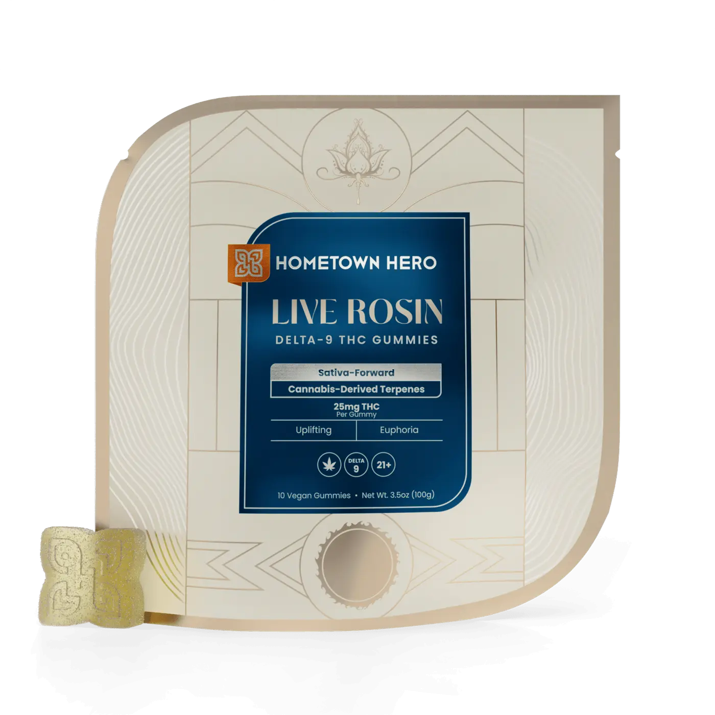 Hometown hero | Gomitas Live Rosin Colección Absolute Delta 9 THC 25 mg/pza | 10 piezas