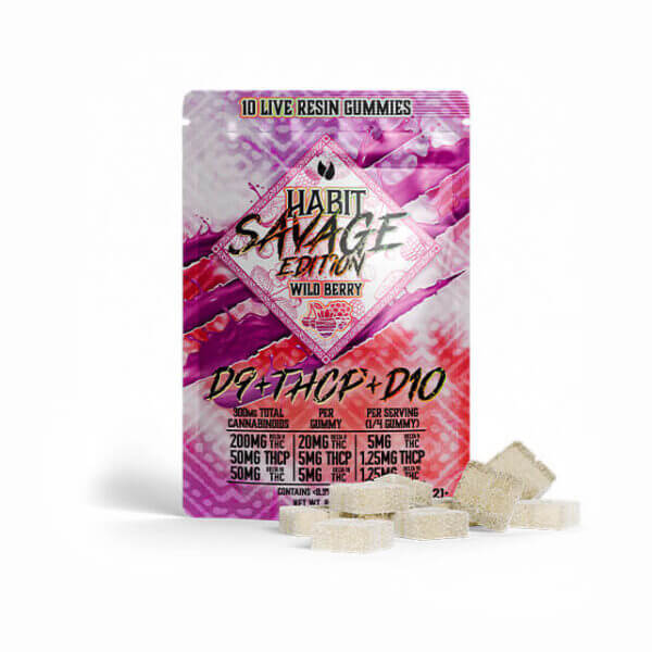 Habit | Gomitas Habit Savage Delta 9 THC 20 mg/pza + THCP 5 mg/pza + Delta 10 THC 5 mg/pza | 10 piezas