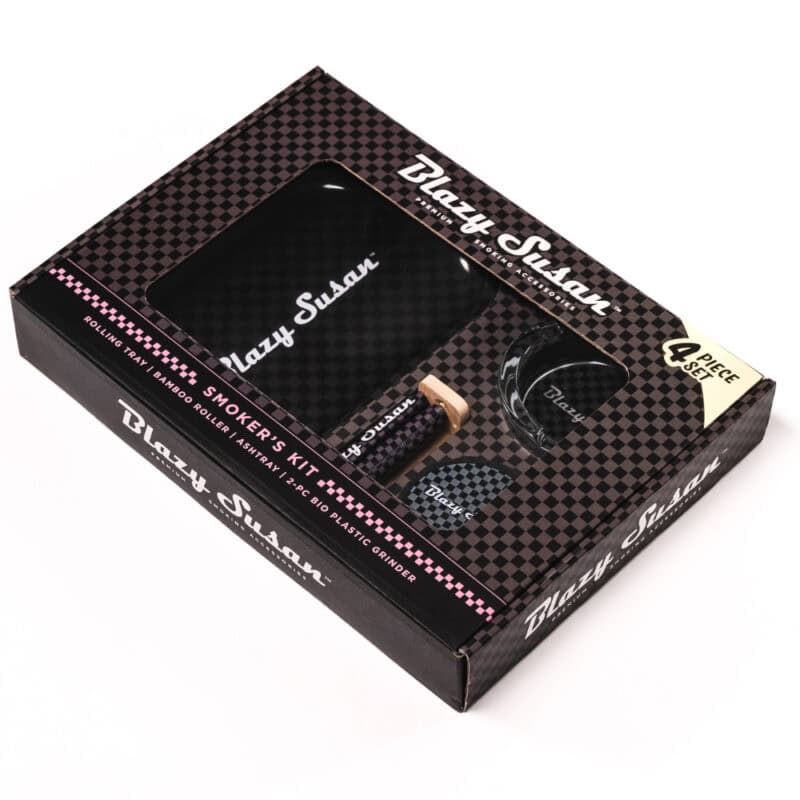 Blazy Susan | Kit de Charola + Bamboo Roller + Cenicero + Grinder | 1 pieza